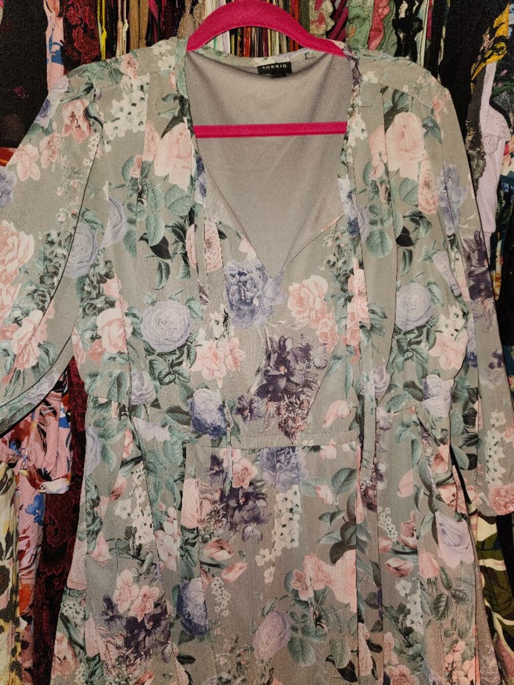 TORRID Gray Floral Dress